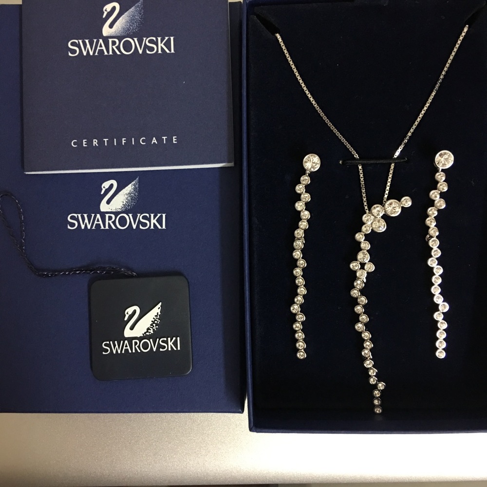 New SWAROVSKI Earrings & Necklace Set
